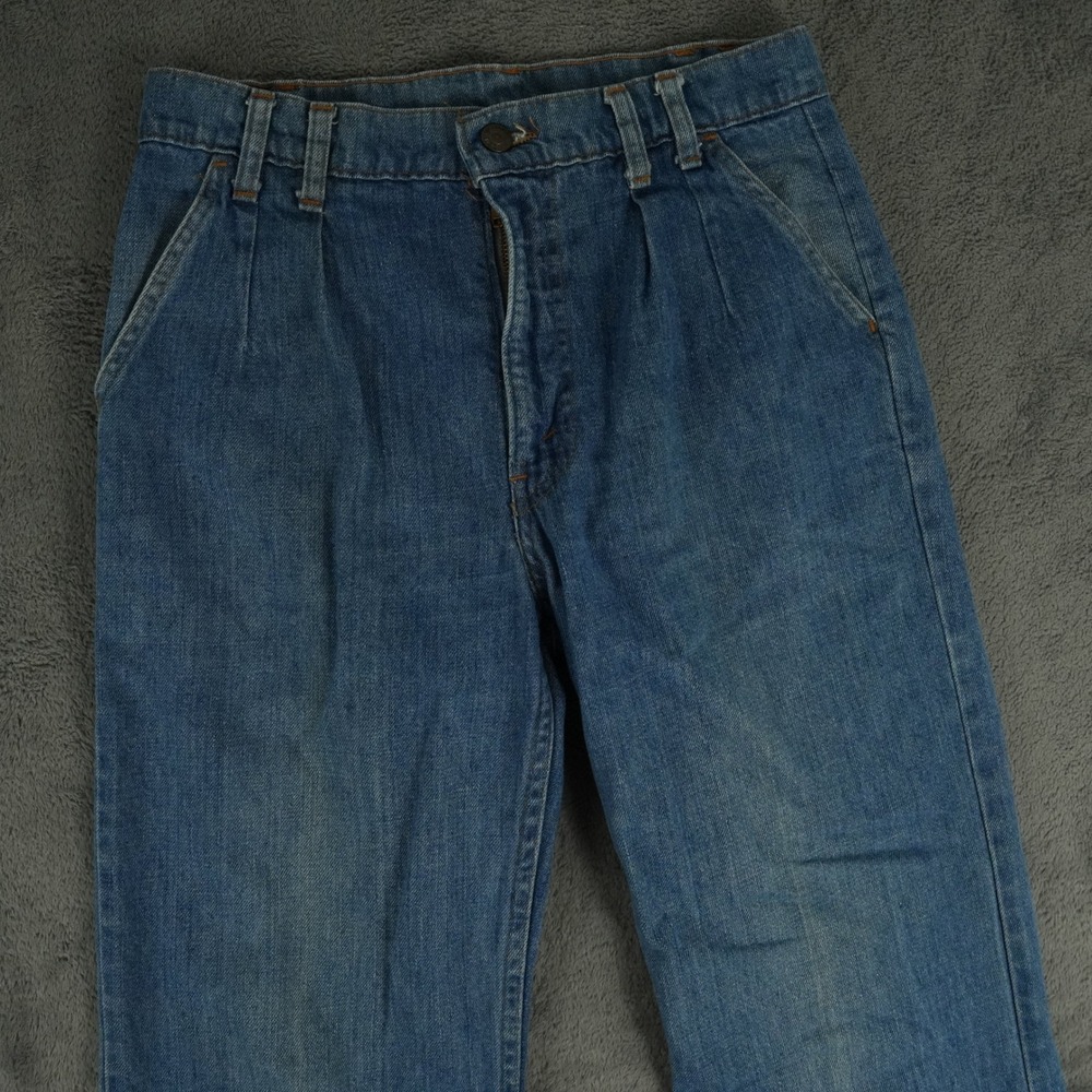 Levis 513 Jeans Mens 29x32 Blue VTG 80's Orange Tab Talon 42 Zip Wide Leg Denim
